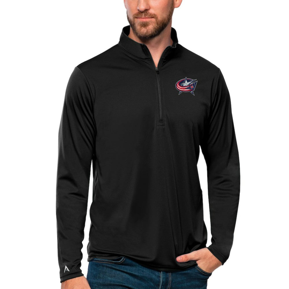 Columbus Blue Jackets Antigua Tribute Quarter-Zip Pullover Top For Sale