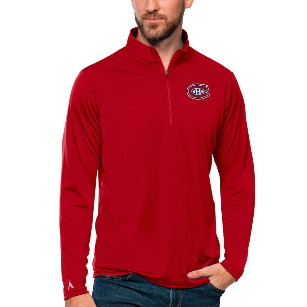 Montreal Canadiens Antigua Tribute Quarter-Zip Pullover Top Outlet