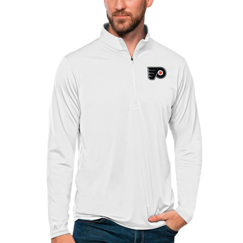 Philadelphia Flyers Antigua Tribute Quarter-Zip Pullover Top On Sale