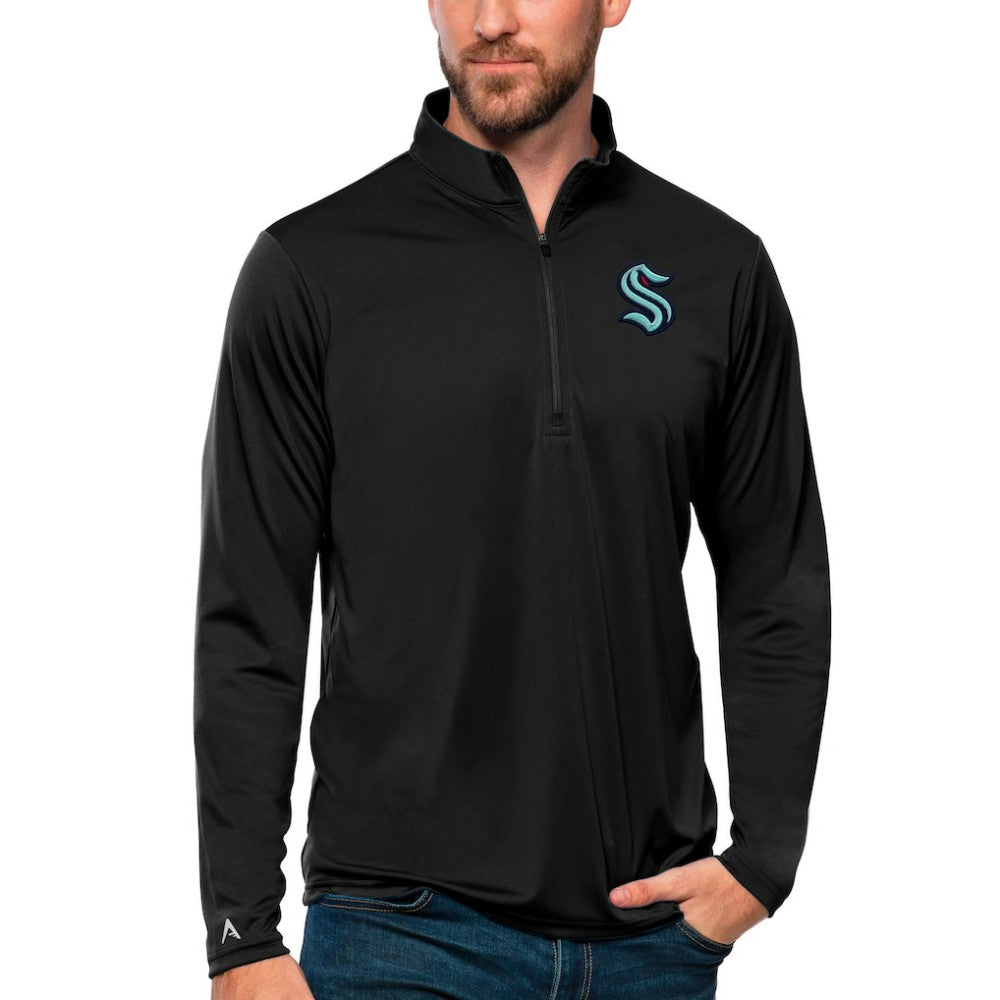 Seattle Kraken Antigua Tribute Quarter-Zip Pullover Top On Sale