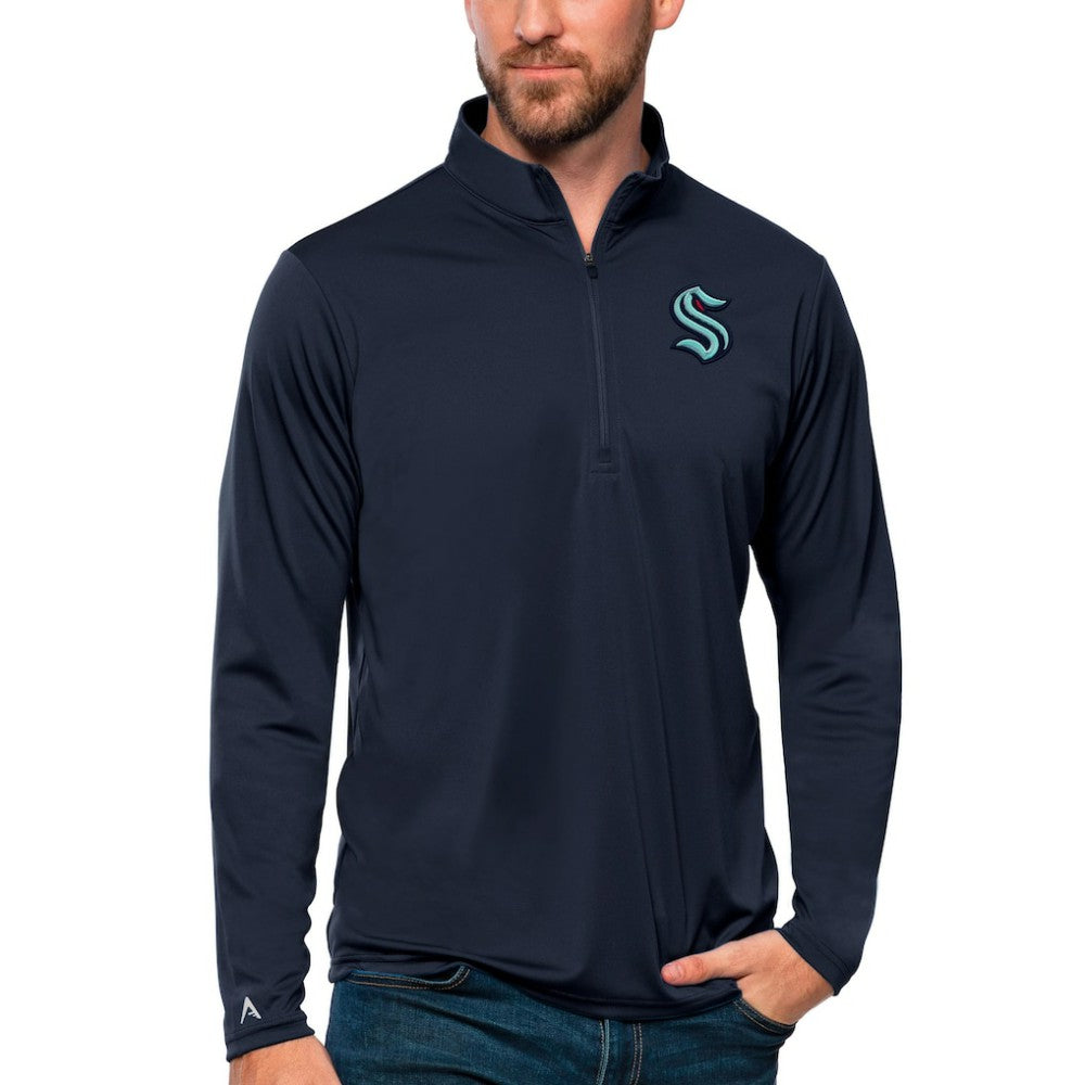 Seattle Kraken Antigua Tribute Quarter-Zip Pullover Top Online