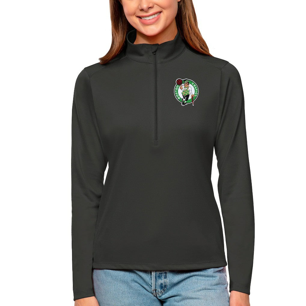 Boston Celtics Antigua Women's Tribute Half-Zip Top New