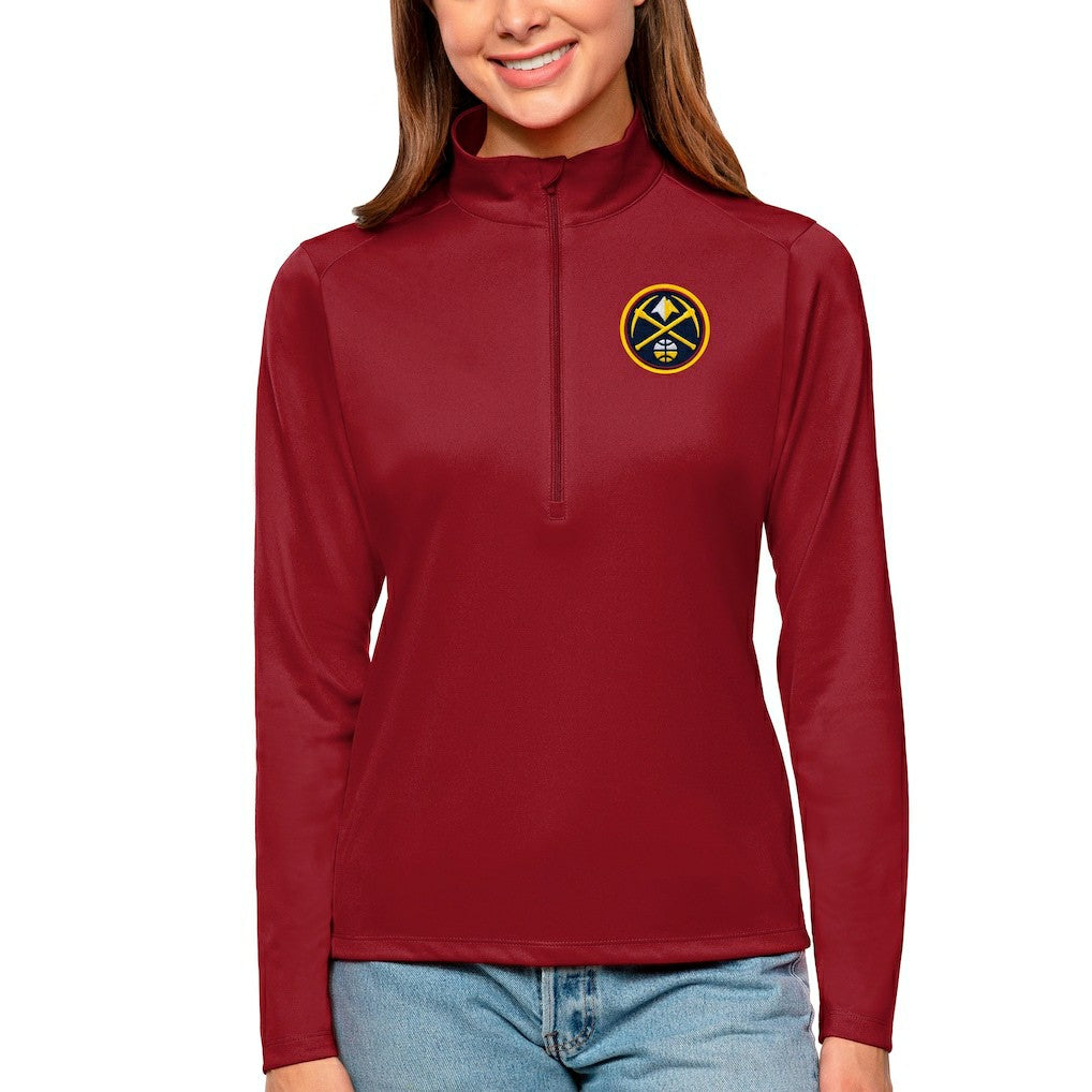 Denver Nuggets Antigua Women's Tribute Half-Zip Top sale Discount