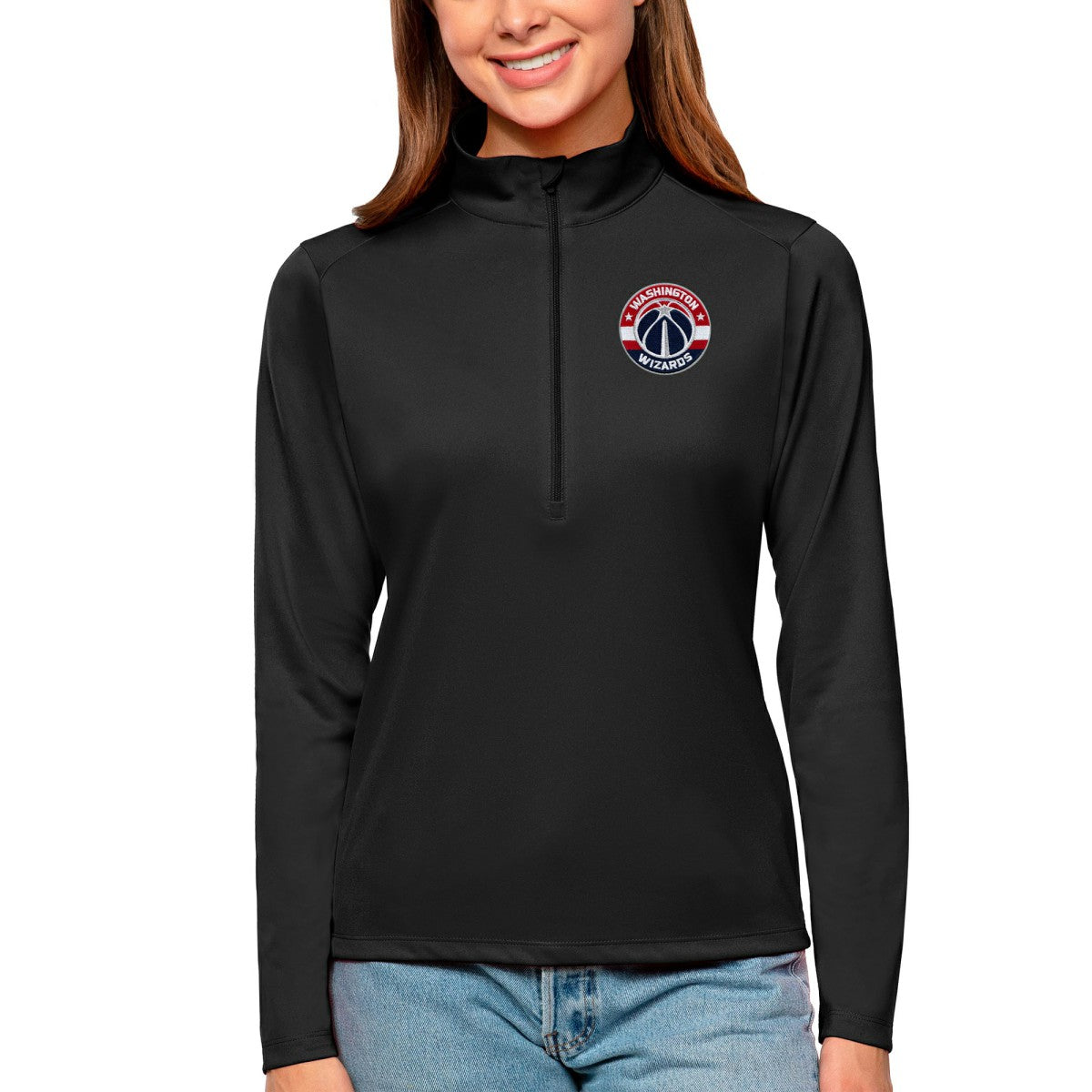 Washington Wizards Antigua Women's Tribute Half-Zip Top Discount