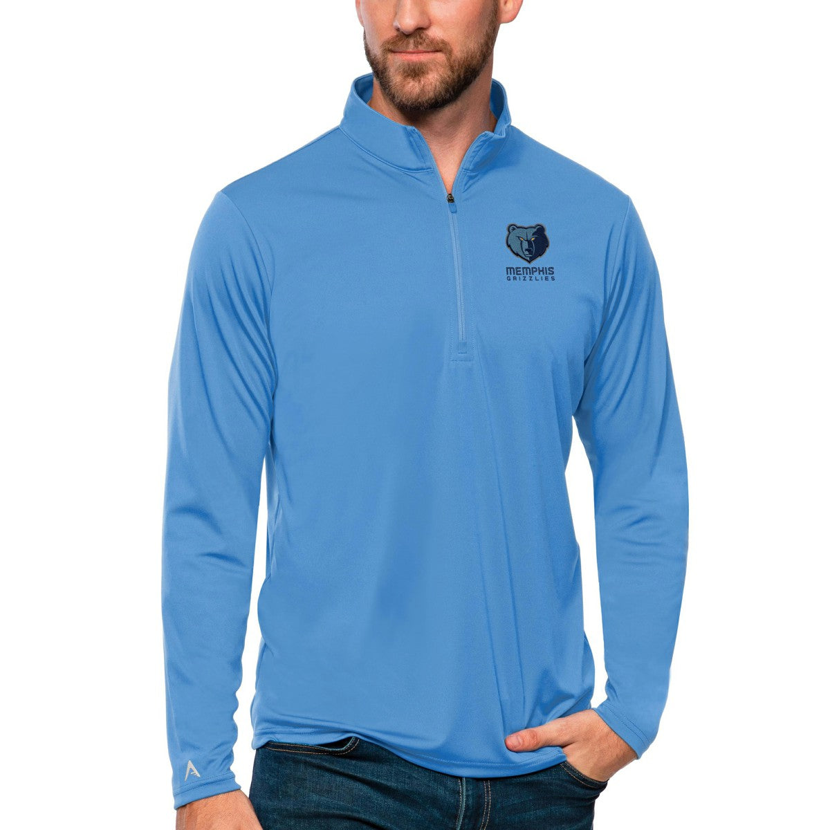 Memphis Grizzlies Antigua Tribute Quarter-Zip Pullover Top Discount
