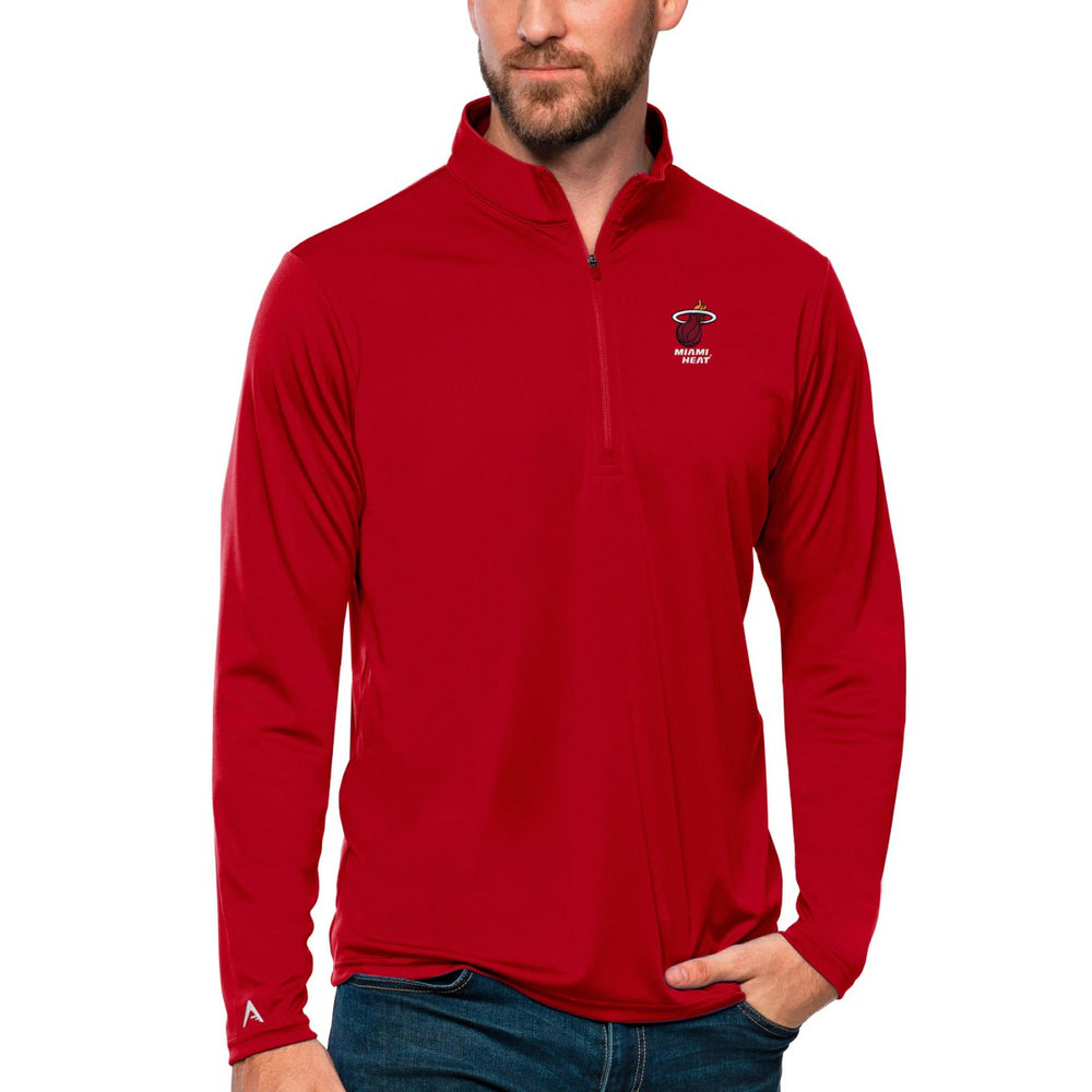 Miami Heat Antigua Team Tribute Quarter-Zip Pullover Top On Sale