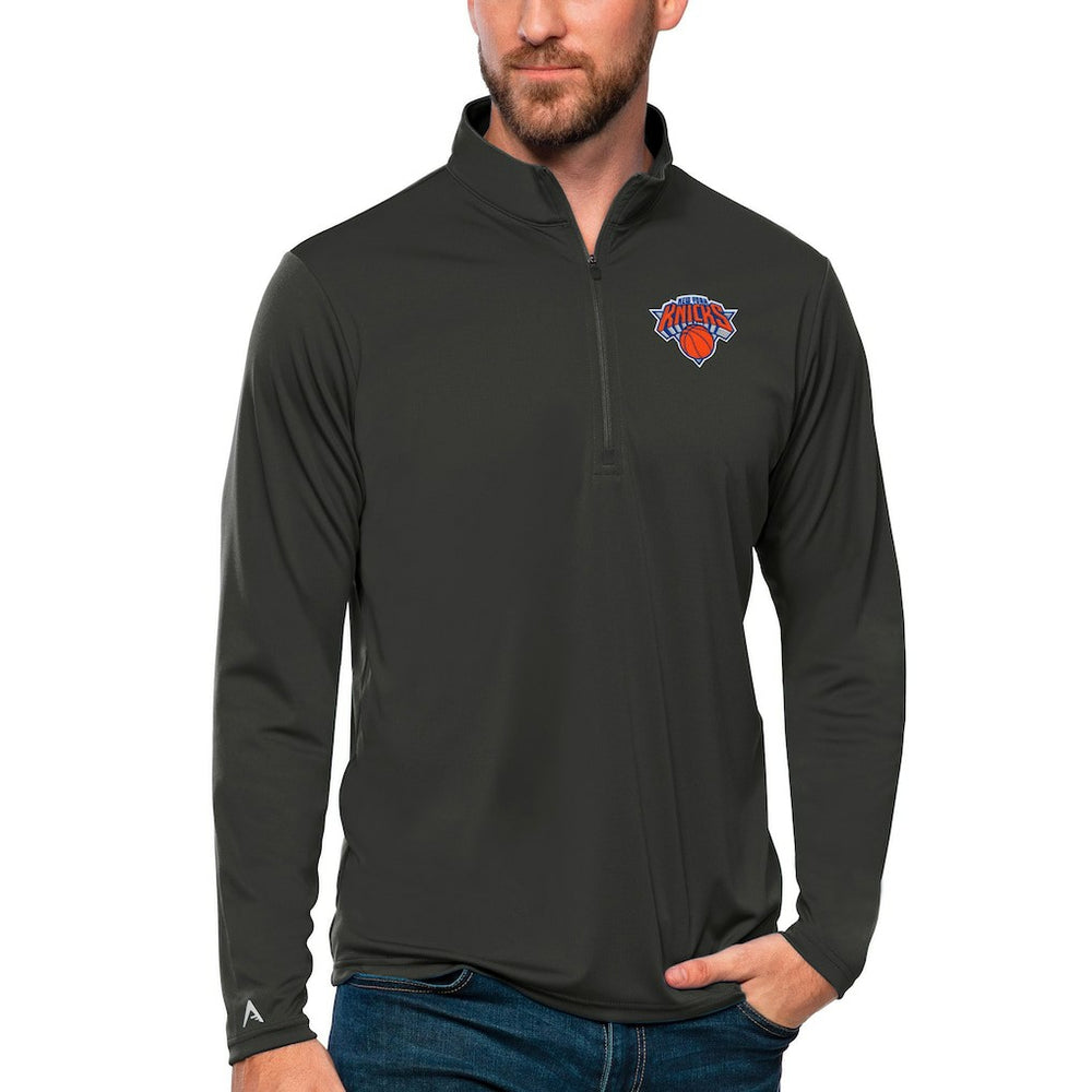 New York Knicks Antigua Tribute Quarter-Zip Pullover Top New
