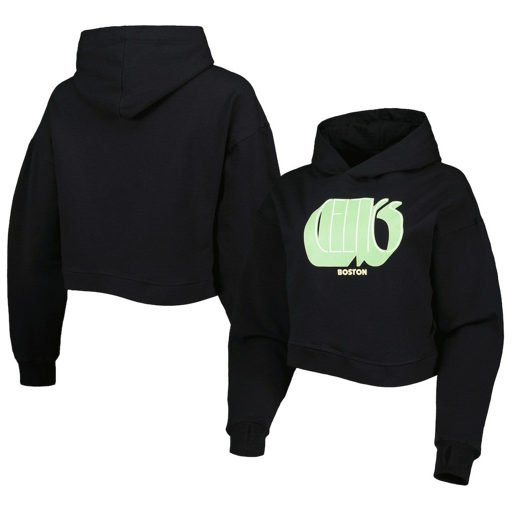 Boston Celtics Lusso Women's Layla World Tour Cropped Pullover Hoodie Discount