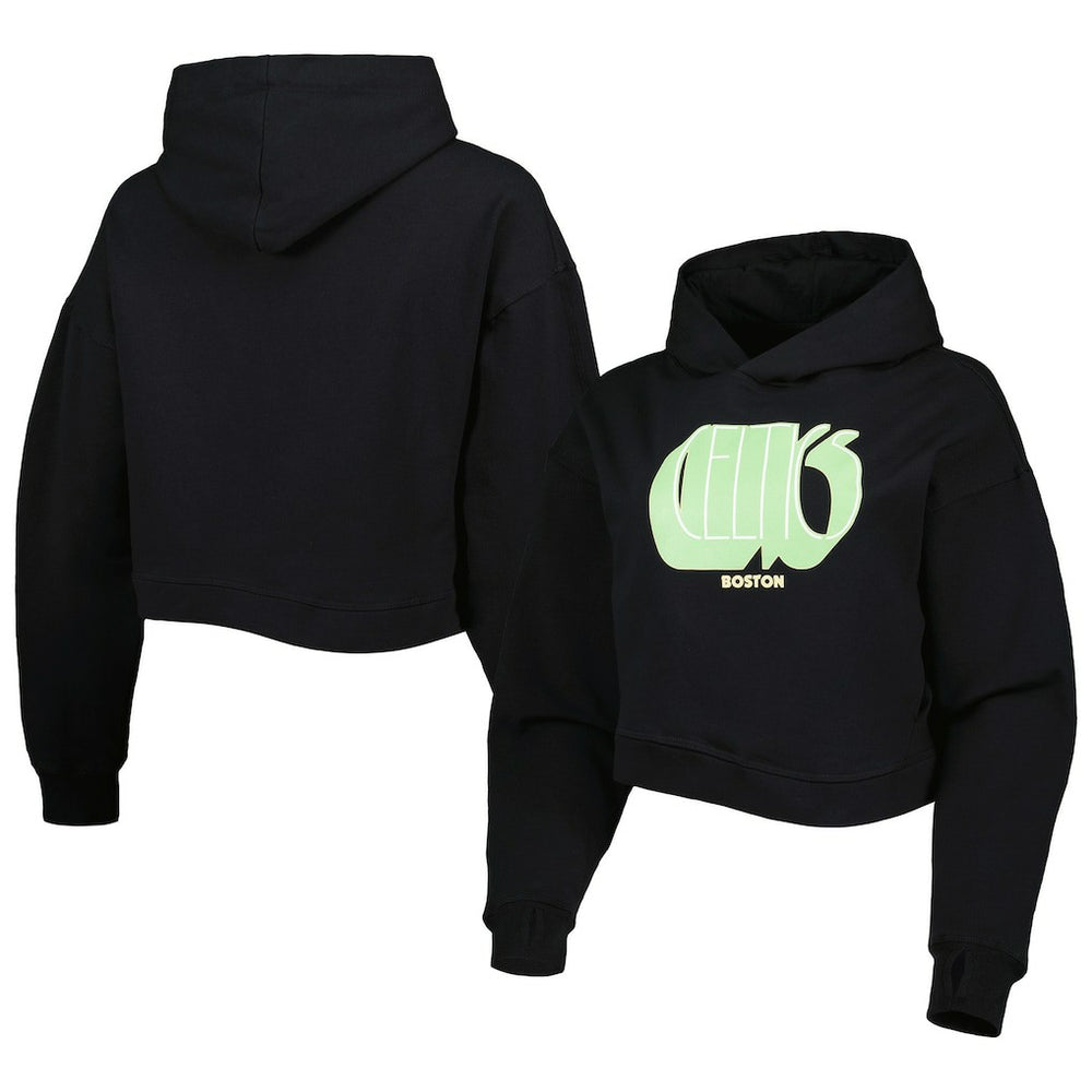 Boston Celtics Lusso Women's Layla World Tour Cropped Pullover Hoodie Discount
