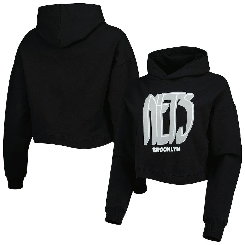 Brooklyn Nets Lusso Women's Layla World Tour Cropped Pullover Hoodie Online