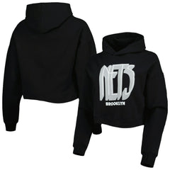Brooklyn Nets Lusso Women's Layla World Tour Cropped Pullover Hoodie Online