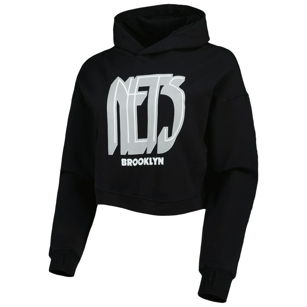 Brooklyn Nets Lusso Women's Layla World Tour Cropped Pullover Hoodie Online