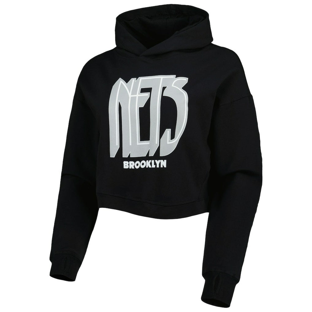 Brooklyn Nets Lusso Women's Layla World Tour Cropped Pullover Hoodie Online