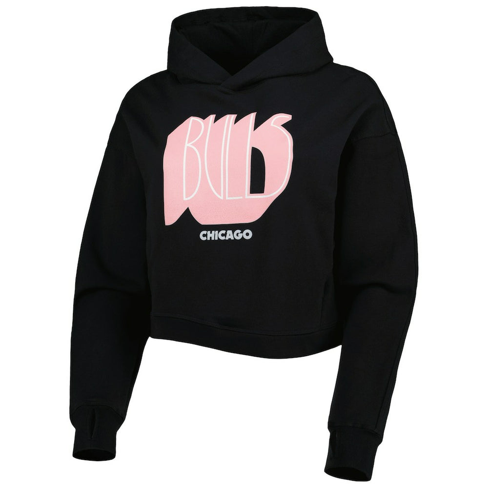 Chicago Bulls Lusso Women's Layla World Tour Cropped Pullover Hoodie sale On Sale