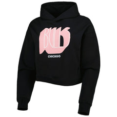 Chicago Bulls Lusso Women's Layla World Tour Cropped Pullover Hoodie sale On Sale