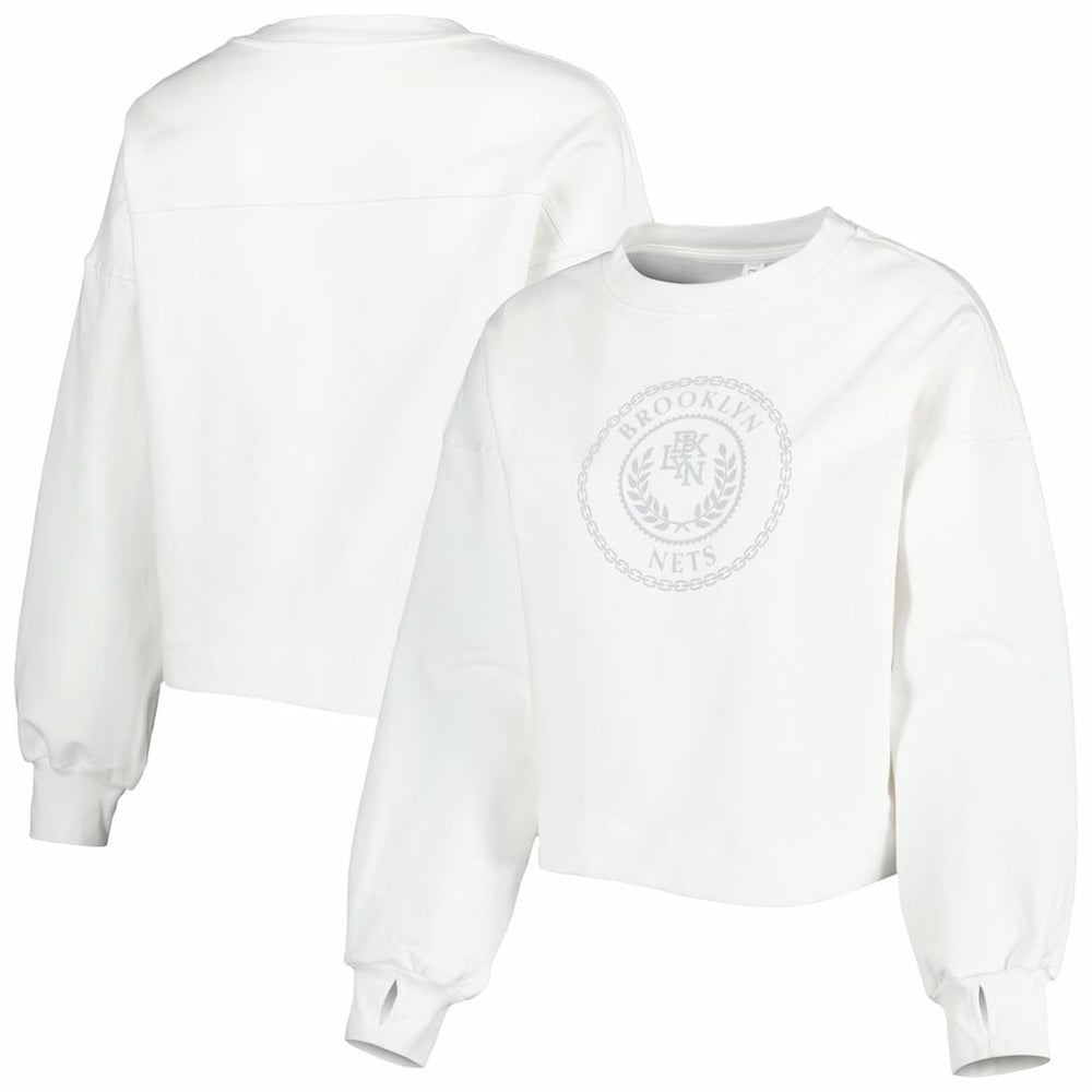 Brooklyn Nets Lusso Women's Lola Ball and Chain Pullover Sweatshirt On Sale