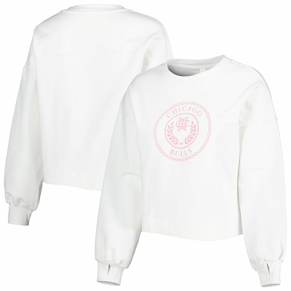 Chicago Bulls Lusso Women's Lola Ball and Chain Pullover Sweatshirt For Sale