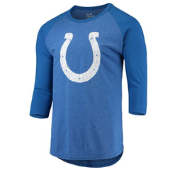 Indianapolis Colts  Jonathan Taylor  Majestic Threads Name & Number Team Colorway Tri-Blend 3/4 Raglan Sleeve Player T-Shirt
