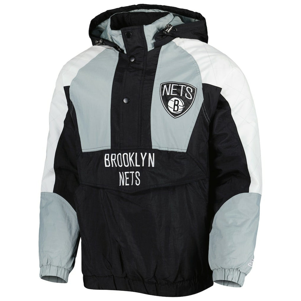 Brooklyn Nets Starter Body Check Raglan Hoodie Half-Zip Jacket For Sale