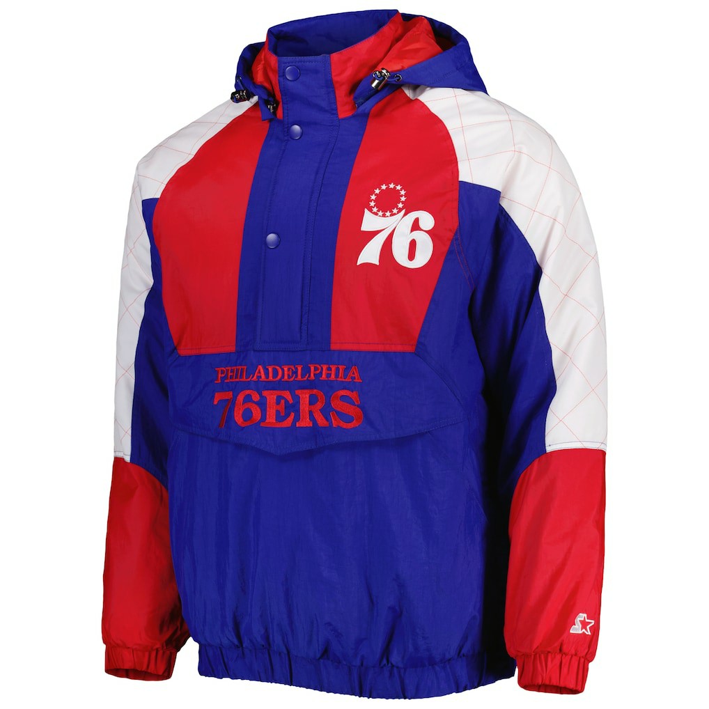 Philadelphia 76ers Starter Body Check Raglan Hoodie Half-Zip Jacket Discount