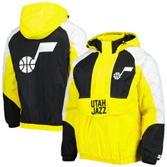 Utah Jazz Starter Body Check Raglan Hoodie Half-Zip Jacket Discount