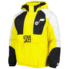 Utah Jazz Starter Body Check Raglan Hoodie Half-Zip Jacket Discount
