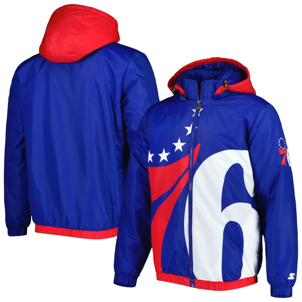 Philadelphia 76ers Starter The Triple Double Full-Zip Hoodie Jacket On Sale