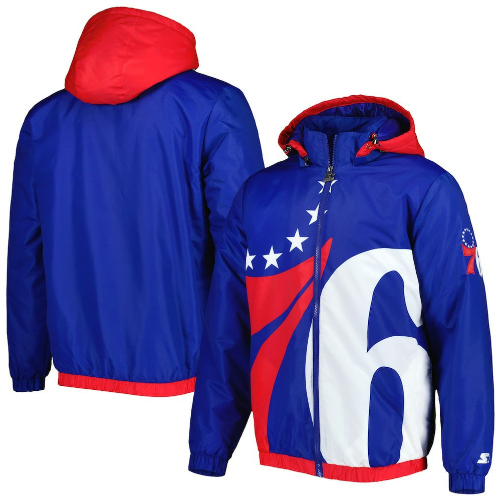 Philadelphia 76ers Starter The Triple Double Full-Zip Hoodie Jacket On Sale