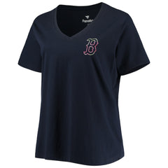 Boston Red Sox Women's Plus Size #1 Mom 2-Hit V-Neck T-Shirt | MLB Discount