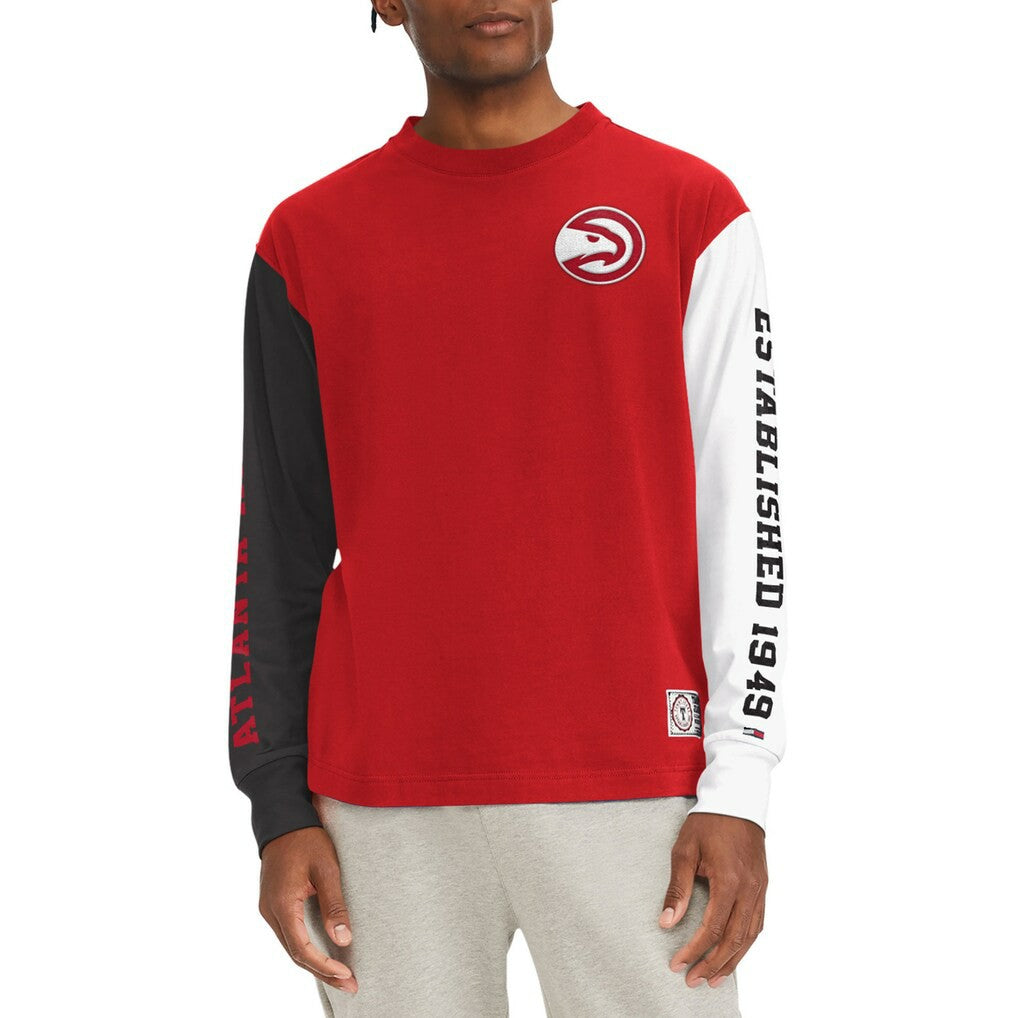 Atlanta Hawks Tommy Jeans Richie Color Block Long Sleeve T-Shirt Outlet