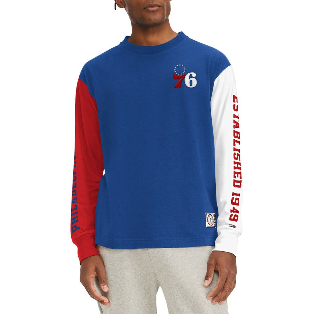 Philadelphia 76ers Tommy Jeans Richie Color Block Long Sleeve T-Shirt Outlet