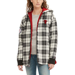Chicago Bulls Tommy Jeans Women's Molly Flannel Full-Zip Hoodie On Sale