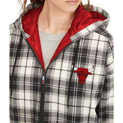 Chicago Bulls Tommy Jeans Women's Molly Flannel Full-Zip Hoodie On Sale