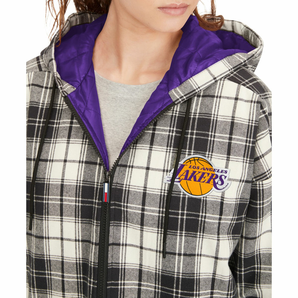 Los Angeles Lakers Tommy Jeans Women's Molly Flannel Full-Zip Hoodie On Sale
