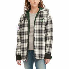 Milwaukee Bucks Tommy Jeans Women's Molly Flannel Full-Zip Hoodie Online