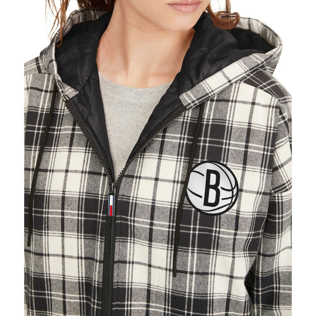 Brooklyn Nets Tommy Jeans Women's Molly Flannel Full-Zip Hoodie Outlet