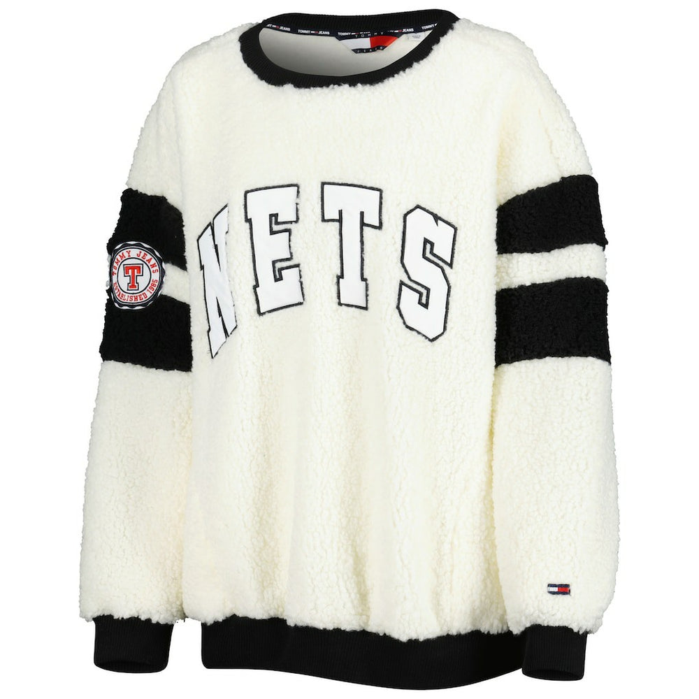 Brooklyn Nets Tommy Jeans Women's Mindy Sherpa Pullover Sweatshirt Online