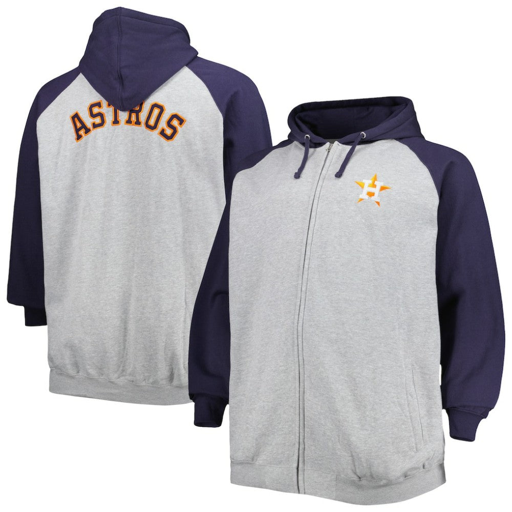 Houston Astros Big & Tall Raglan Full-Zip Hoodie | MLB Near me