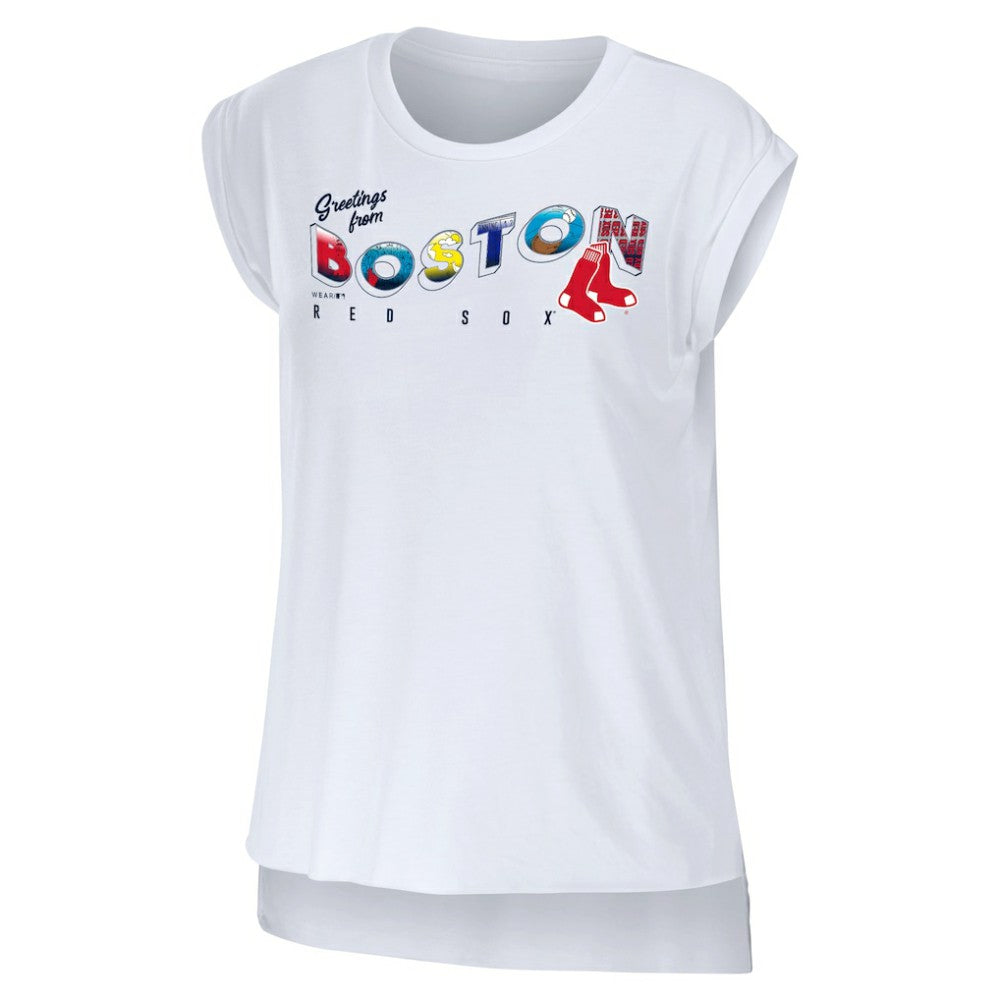 Boston Red Sox WEAR by Erin Andrews Women's Greetings From T-Shirt | MLB US