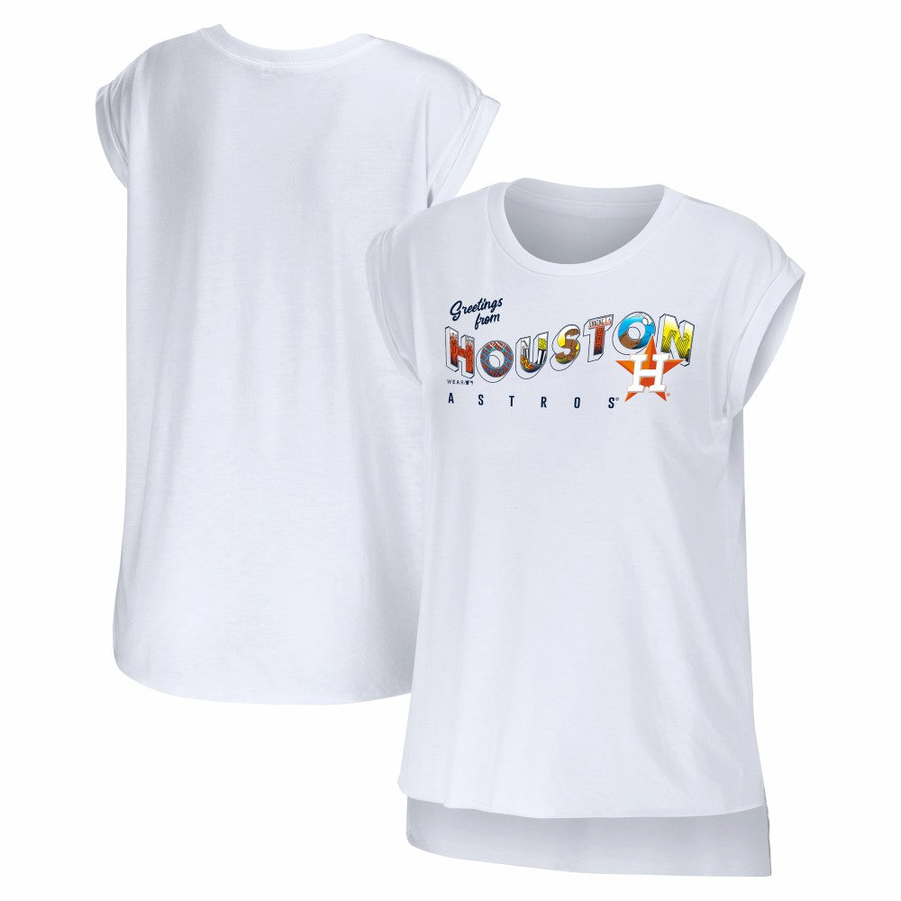 Houston Astros WEAR by Erin Andrews Women's Greetings From T-Shirt | MLB Outlet