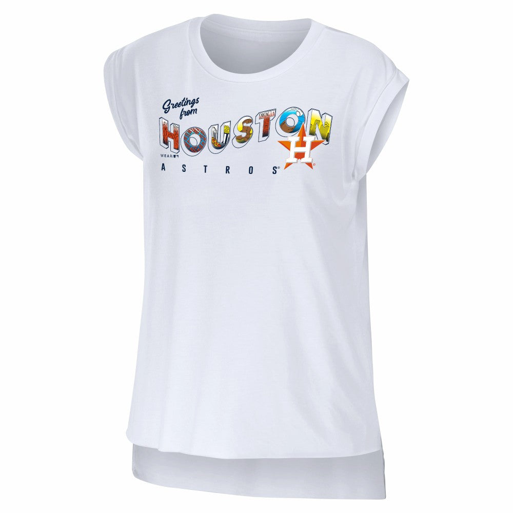 Houston Astros WEAR by Erin Andrews Women's Greetings From T-Shirt | MLB Outlet