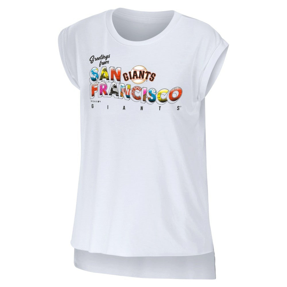 San Francisco Giants WEAR by Erin Andrews Women's Greetings From T-Shirt | MLB New