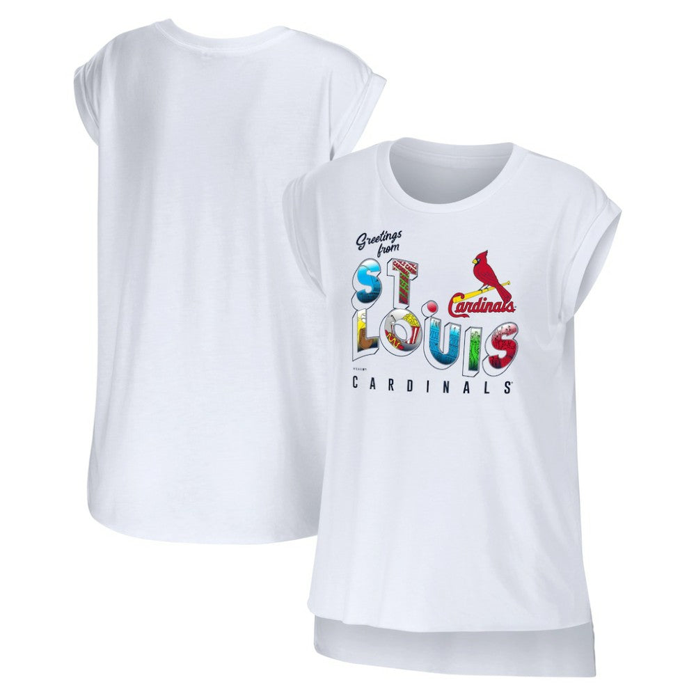 St. Louis Cardinals WEAR by Erin Andrews Women's Greetings From T-Shirt | MLB Online