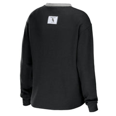 Chicago White Sox WEAR by Erin Andrews Women's Waffle Henley Long Sleeve T-Shirt | MLB Outlet