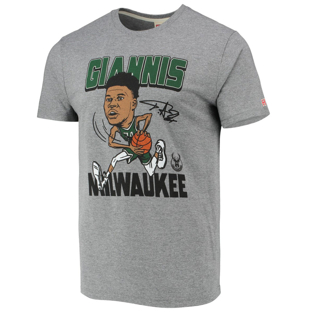Giannis Antetokounmpo Milwaukee Bucks Homage Caricature Tri-Blend T-Shirt Online
