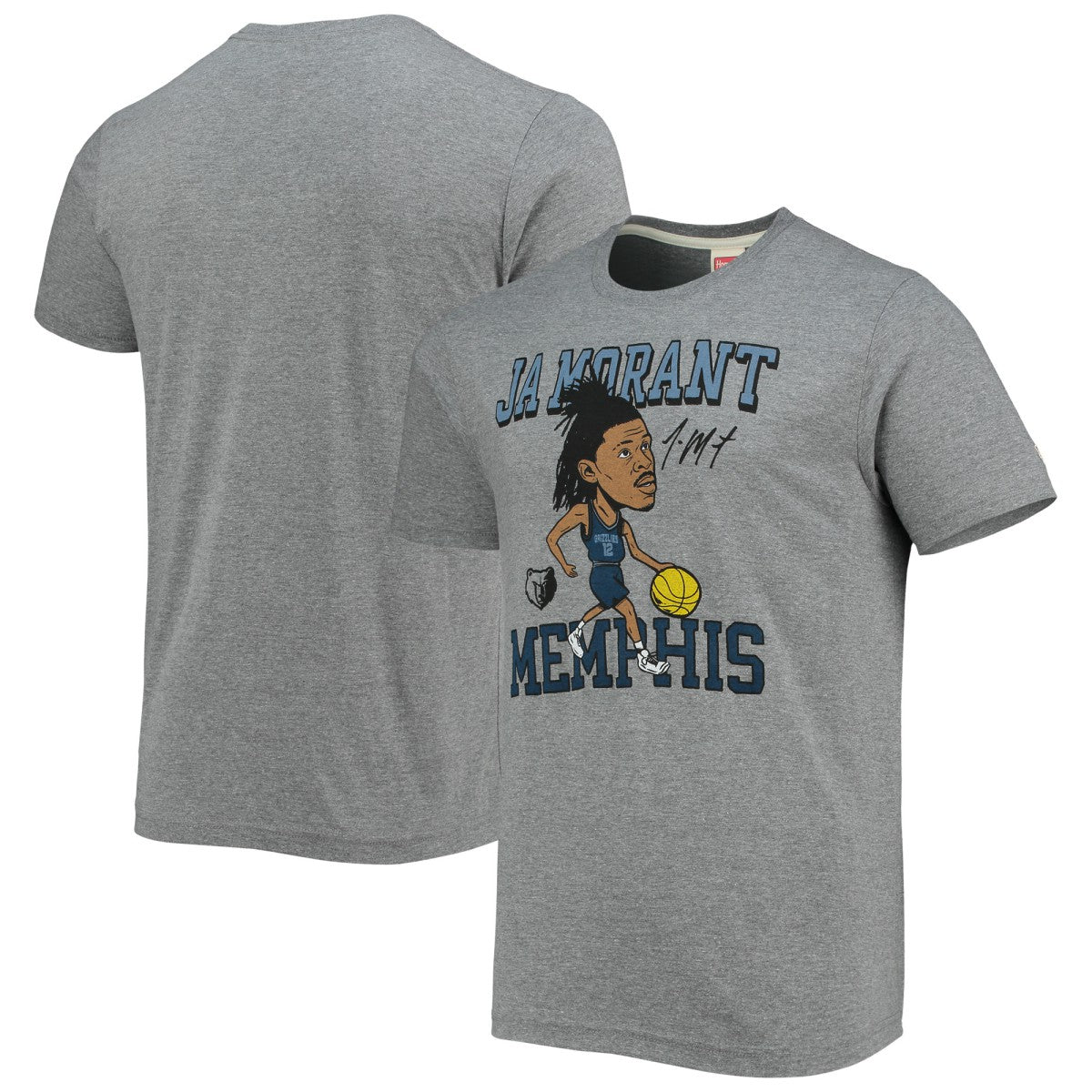 Ja Morant Memphis Grizzlies Homage Caricature Tri-Blend T-Shirt For Sale