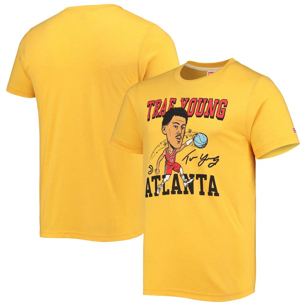 Trae Young Atlanta Hawks Homage Caricature Tri-Blend T-Shirt Discount