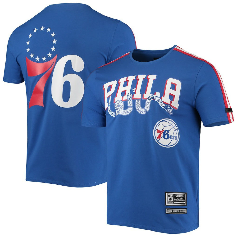 Philadelphia 76ers Pro Standard Men's Mesh Capsule Taping T-Shirt Discount