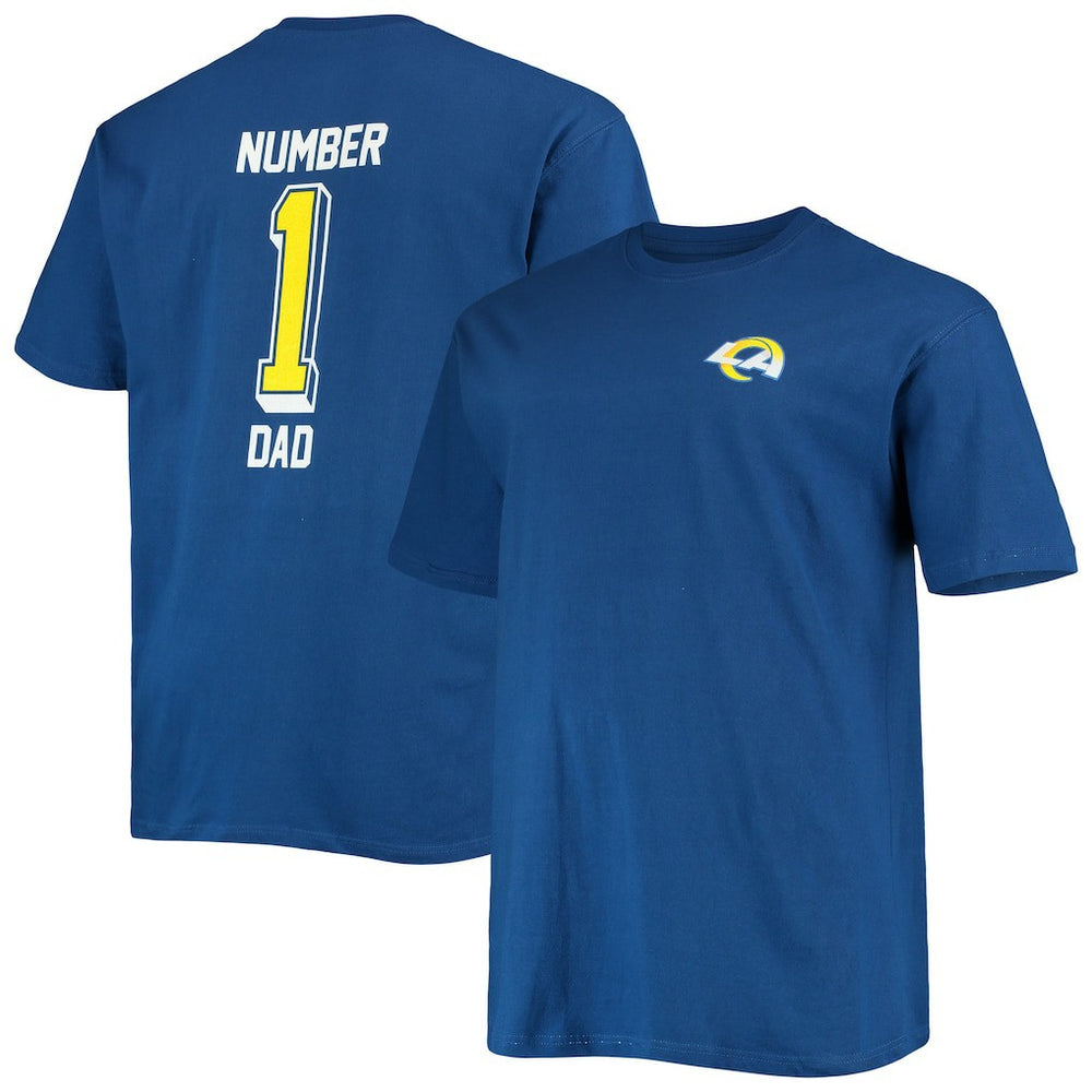 Los Angeles Rams Fanatics Big & Tall #1 Dad 2-Hit T-Shirt