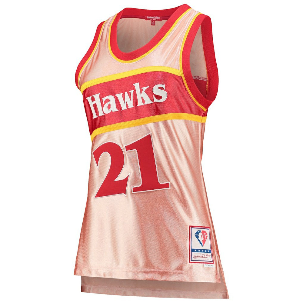 Dominique Wilkins Atlanta Hawks Women's 75th Anniversary Rose Gold 1986 Swingman Jersey Online